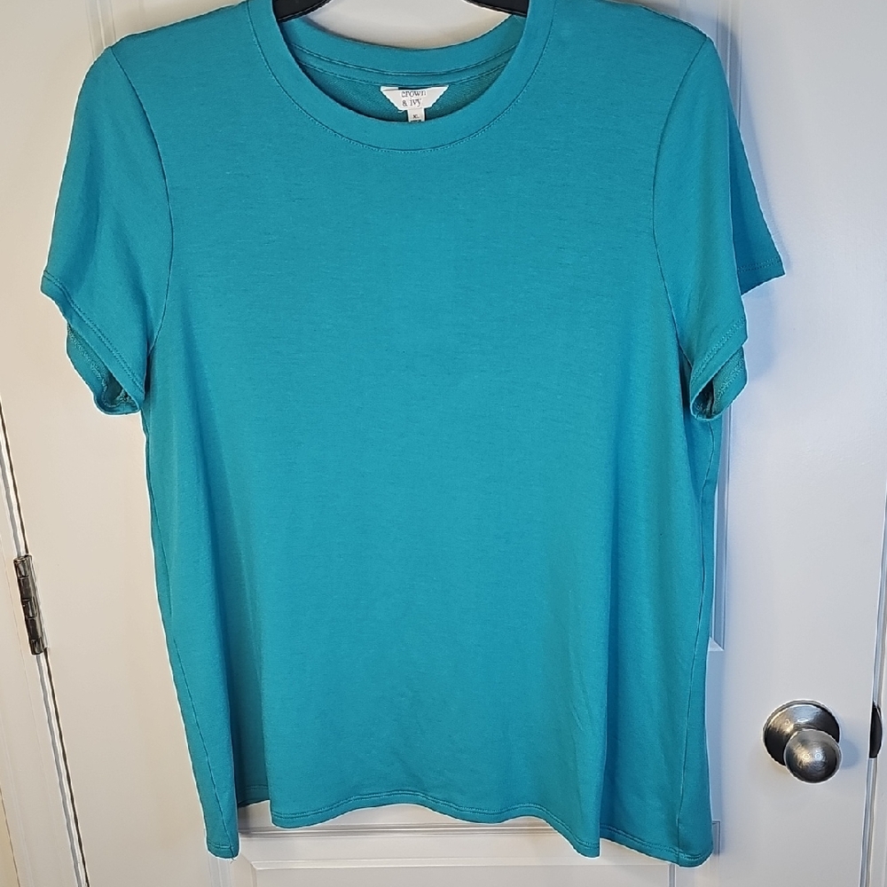 Crown &‎ Ivy Women's Teal Short Sleeve Tee Size XL